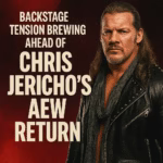 Promotional graphic featuring Chris Jericho ahead of his anticipated AEW return, highlighting a developing backstage situation