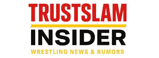TrustSlam Insider logo featuring bold red and black text with a gold underline and the tagline 'Wrestling News & Rumors' on a light background.