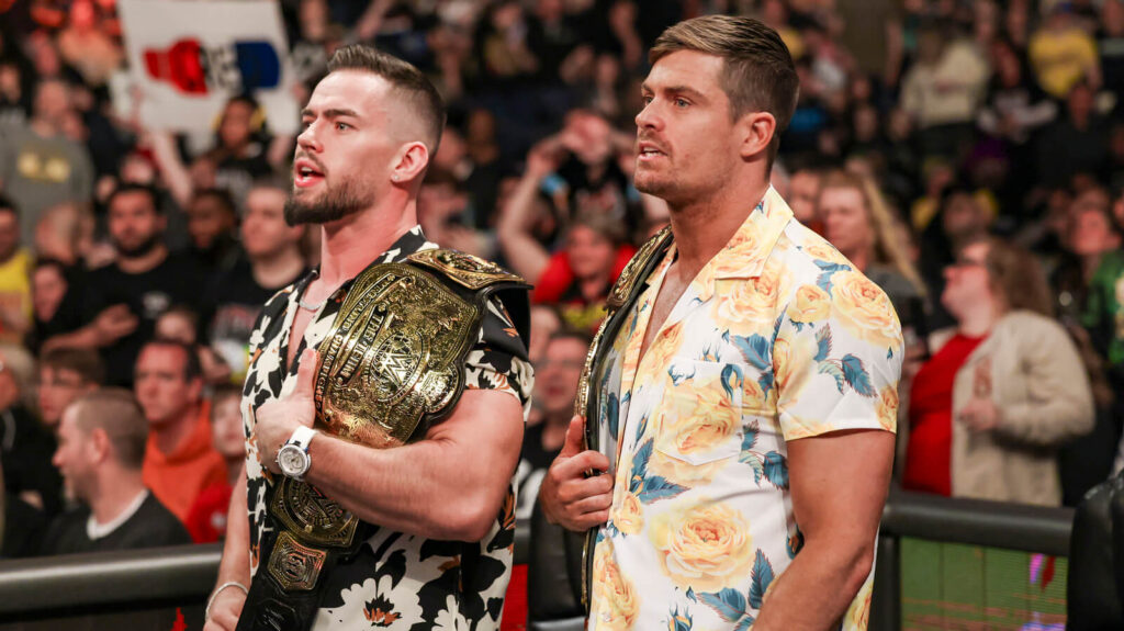 Promotional graphic featuring tag team A-Town Down Under