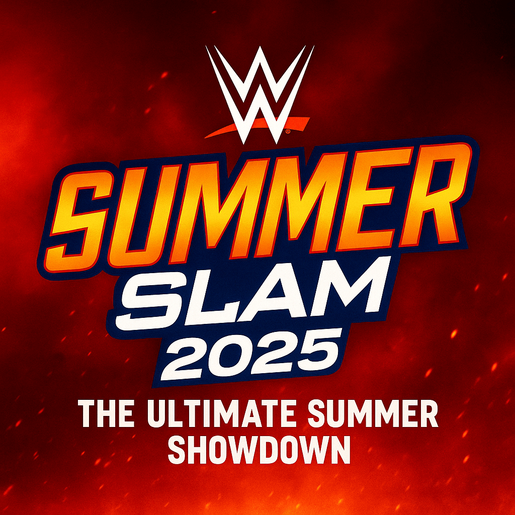 Promotional graphic for WWE SummerSlam 2025 ahead of the two-night premium live event